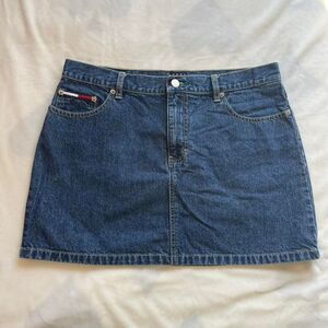 Vintage Y2K Tommy Hilfiger blue denim mini skirt size 13